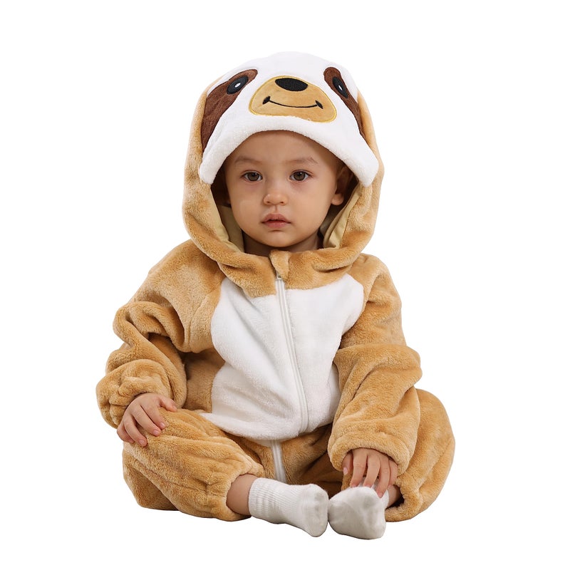 TONWHAR Kid's and Toddler's Costume Baby Animal Outfit Baby Boys' Girls' One-Piece Rompers Jumpsuit(12-18M,Sloth) - Image 1